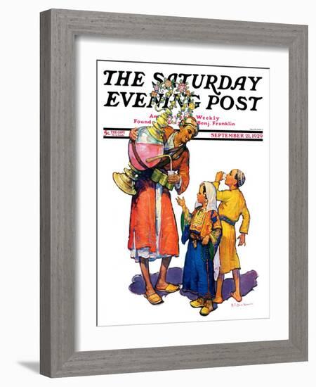 "Arab Vendor and Children," Saturday Evening Post Cover, September 21, 1929-Henry Soulen-Framed Giclee Print