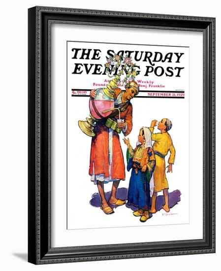 "Arab Vendor and Children," Saturday Evening Post Cover, September 21, 1929-Henry Soulen-Framed Giclee Print