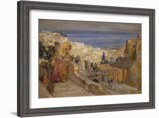 Arab Woman on a Rooftop, Algiers Beyond-Frederick Arthur Bridgman-Framed Giclee Print