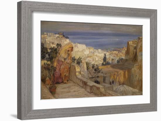 Arab Woman on a Rooftop, Algiers Beyond-Frederick Arthur Bridgman-Framed Giclee Print