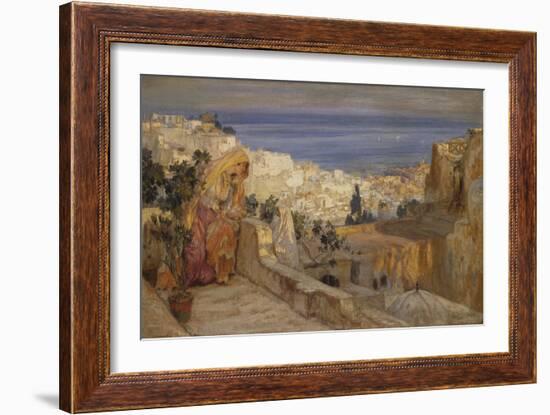 Arab Woman on a Rooftop, Algiers Beyond-Frederick Arthur Bridgman-Framed Giclee Print