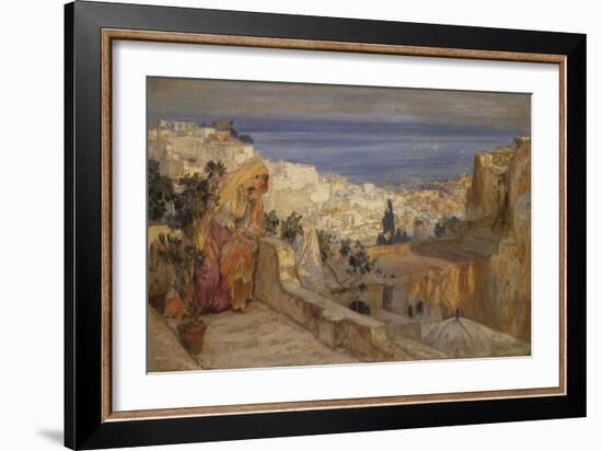 Arab Woman on a Rooftop, Algiers Beyond-Frederick Arthur Bridgman-Framed Giclee Print