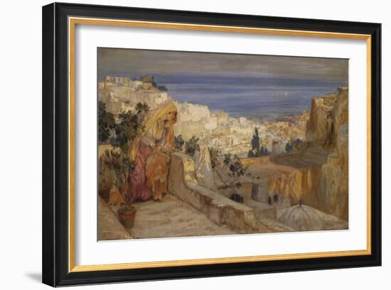 Arab Woman on a Rooftop, Algiers Beyond-Frederick Arthur Bridgman-Framed Giclee Print