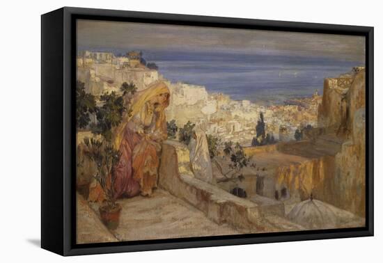 Arab Woman on a Rooftop, Algiers Beyond-Frederick Arthur Bridgman-Framed Premier Image Canvas