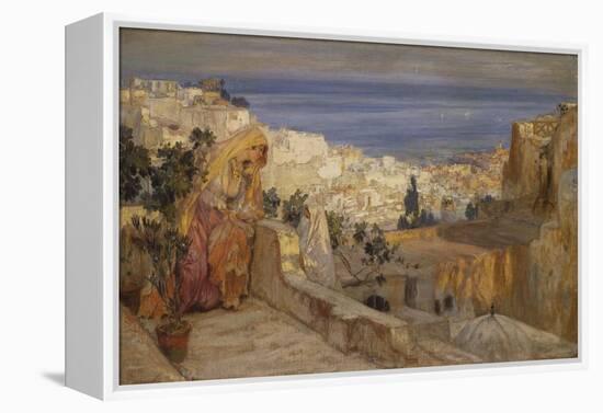 Arab Woman on a Rooftop, Algiers Beyond-Frederick Arthur Bridgman-Framed Premier Image Canvas