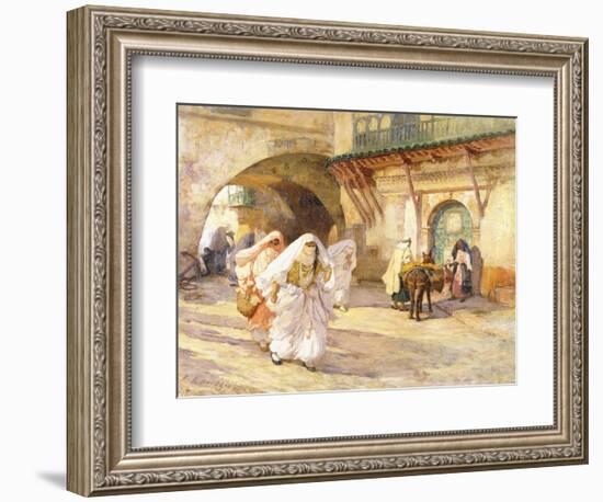 Arab Women in a Street-Frederick Arthur Bridgman-Framed Giclee Print