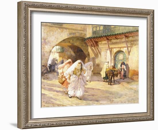 Arab Women in a Street-Frederick Arthur Bridgman-Framed Giclee Print