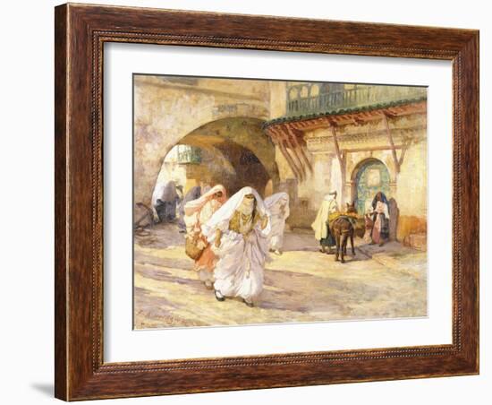 Arab Women in a Street-Frederick Arthur Bridgman-Framed Giclee Print