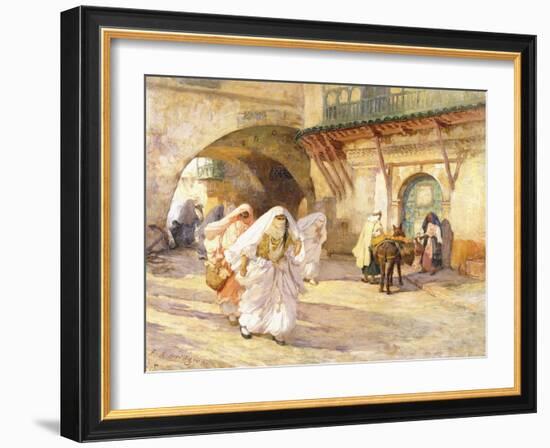 Arab Women in a Street-Frederick Arthur Bridgman-Framed Giclee Print