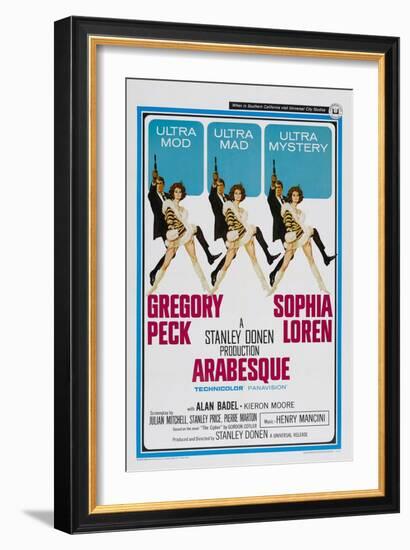 Arabesque, Gregory Peck, Sophia Loren, 1966-null-Framed Art Print