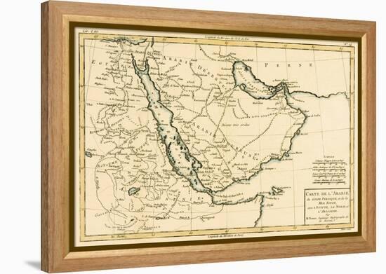 Arabia, the Persian Gulf and the Red Sea, with Egypt, Nubia and Abyssinia, from 'Atlas De Toutes…-Charles Marie Rigobert Bonne-Framed Premier Image Canvas