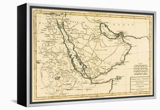 Arabia, the Persian Gulf and the Red Sea, with Egypt, Nubia and Abyssinia, from 'Atlas De Toutes…-Charles Marie Rigobert Bonne-Framed Premier Image Canvas