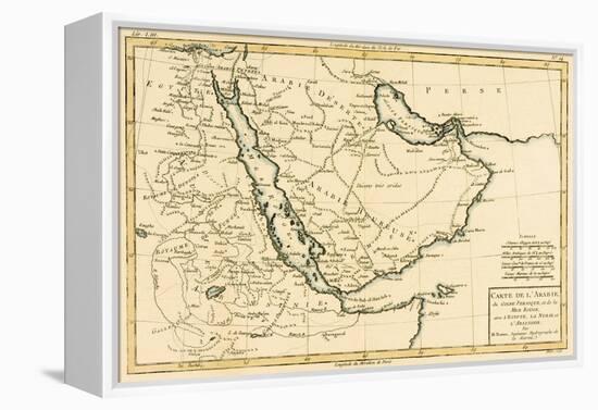 Arabia, the Persian Gulf and the Red Sea, with Egypt, Nubia and Abyssinia, from 'Atlas De Toutes…-Charles Marie Rigobert Bonne-Framed Premier Image Canvas