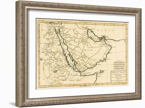 Arabia, the Persian Gulf and the Red Sea, with Egypt, Nubia and Abyssinia, from 'Atlas De Toutes…-Charles Marie Rigobert Bonne-Framed Giclee Print