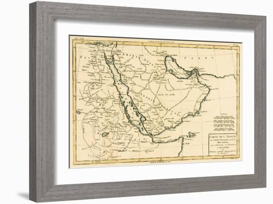 Arabia, the Persian Gulf and the Red Sea, with Egypt, Nubia and Abyssinia, from 'Atlas De Toutes…-Charles Marie Rigobert Bonne-Framed Giclee Print