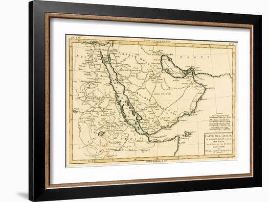 Arabia, the Persian Gulf and the Red Sea, with Egypt, Nubia and Abyssinia, from 'Atlas De Toutes…-Charles Marie Rigobert Bonne-Framed Giclee Print