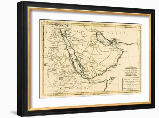 Arabia, the Persian Gulf and the Red Sea, with Egypt, Nubia and Abyssinia, from 'Atlas De Toutes…-Charles Marie Rigobert Bonne-Framed Giclee Print