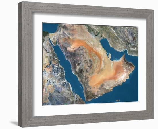 Arabian Peninsula, Satellite Image-null-Framed Photographic Print