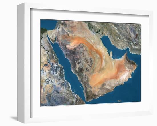 Arabian Peninsula, Satellite Image-null-Framed Photographic Print