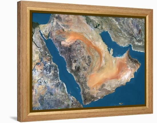 Arabian Peninsula, Satellite Image-null-Framed Premier Image Canvas