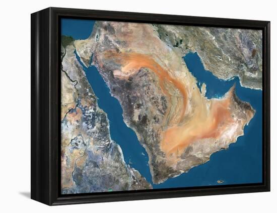 Arabian Peninsula, Satellite Image-null-Framed Premier Image Canvas
