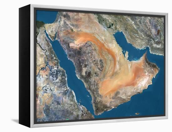 Arabian Peninsula, Satellite Image-null-Framed Premier Image Canvas