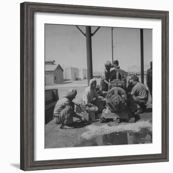 Arabians Working in the Oil Co.'s Garage-Bob Landry-Framed Photographic Print