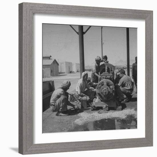 Arabians Working in the Oil Co.'s Garage-Bob Landry-Framed Photographic Print