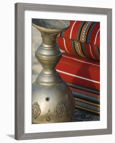 Arabic Cushions and Pot, Dubai, United Arab Emirates, Middle East-Amanda Hall-Framed Photographic Print