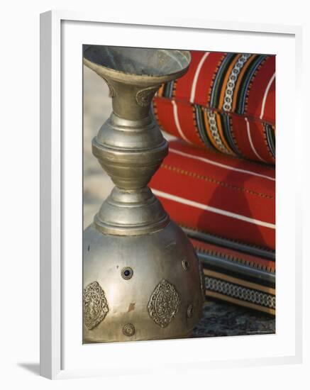 Arabic Cushions and Pot, Dubai, United Arab Emirates, Middle East-Amanda Hall-Framed Photographic Print