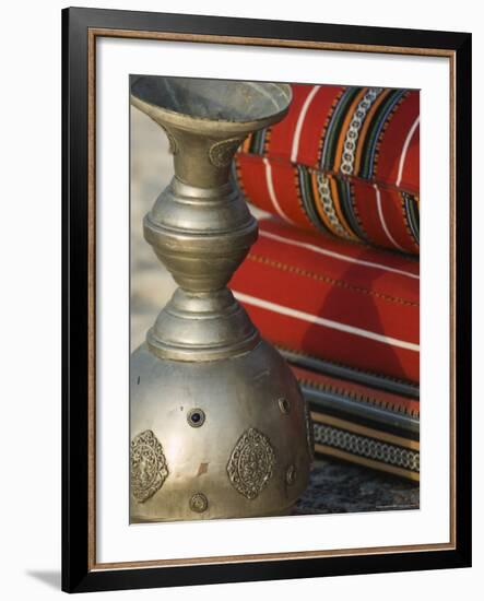 Arabic Cushions and Pot, Dubai, United Arab Emirates, Middle East-Amanda Hall-Framed Photographic Print