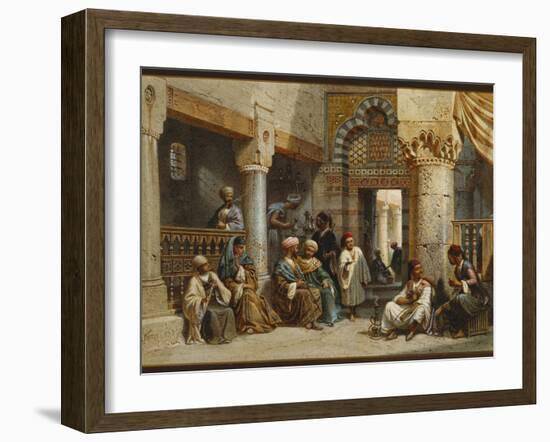Arabic Figures in a Coffee House, 1870-Carl Friedrich Heinrich Werner-Framed Giclee Print
