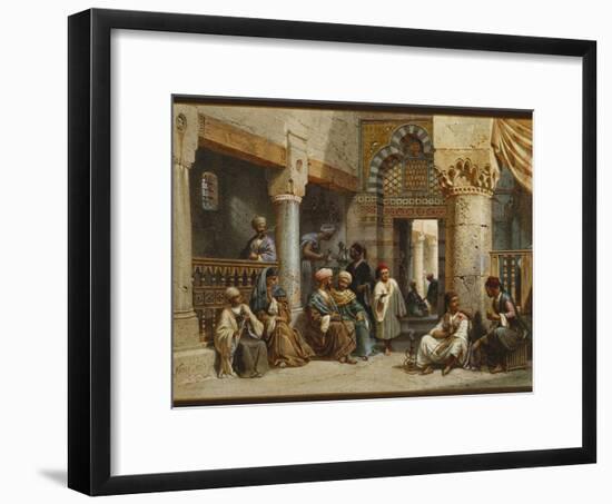 Arabic Figures in a Coffee House, 1870-Carl Friedrich Heinrich Werner-Framed Premium Giclee Print