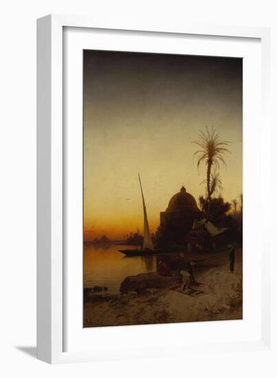 Arabs at Prayer by the Nile-Hermann Corrodi-Framed Giclee Print