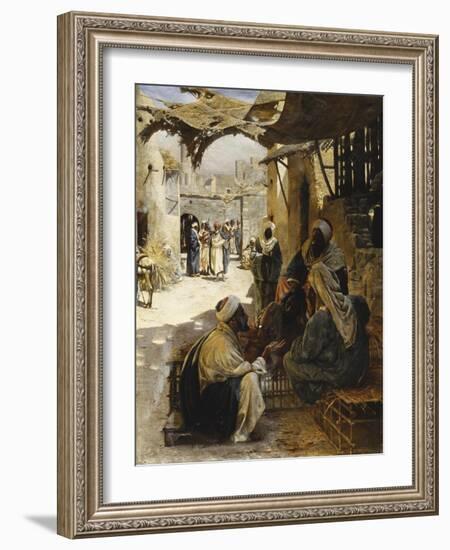 Arabs Conversing in a Village Street-Rudolf Swoboda-Framed Giclee Print