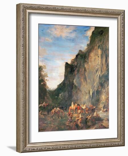 Arabs Fording a Mountain Stream-Eugene Fromentin-Framed Giclee Print