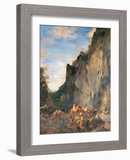 Arabs Fording a Mountain Stream-Eugene Fromentin-Framed Giclee Print