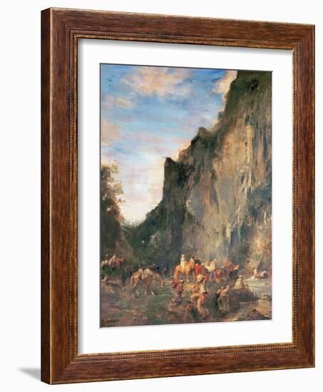 Arabs Fording a Mountain Stream-Eugene Fromentin-Framed Giclee Print