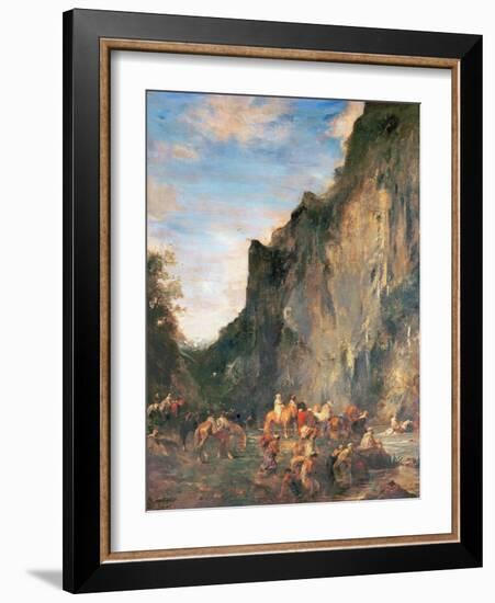 Arabs Fording a Mountain Stream-Eugene Fromentin-Framed Giclee Print