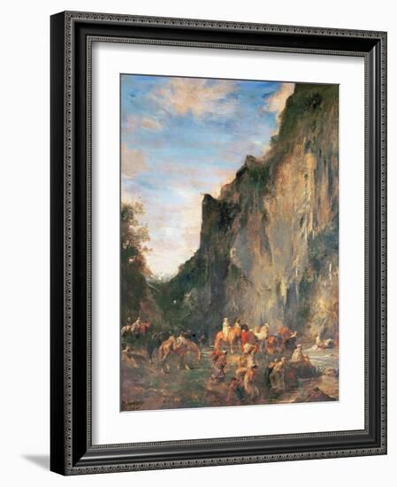 Arabs Fording a Mountain Stream-Eugene Fromentin-Framed Giclee Print