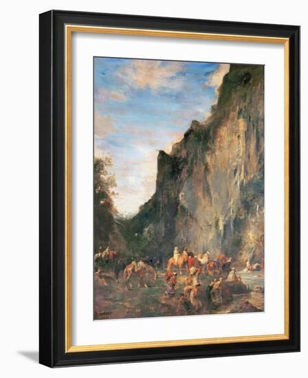 Arabs Fording a Mountain Stream-Eugene Fromentin-Framed Giclee Print