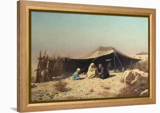 Arabs in the Desert. Koran Study-Vasili Vasilyevich Vereshchagin-Framed Premier Image Canvas