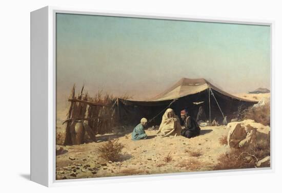 Arabs in the Desert. Koran Study-Vasili Vasilyevich Vereshchagin-Framed Premier Image Canvas