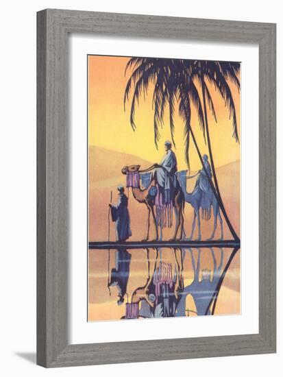 Arabs on Camels Along the Nile-null-Framed Premium Giclee Print