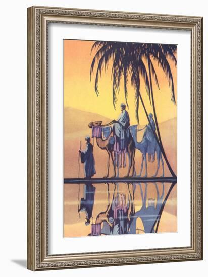 Arabs on Camels Along the Nile-null-Framed Art Print