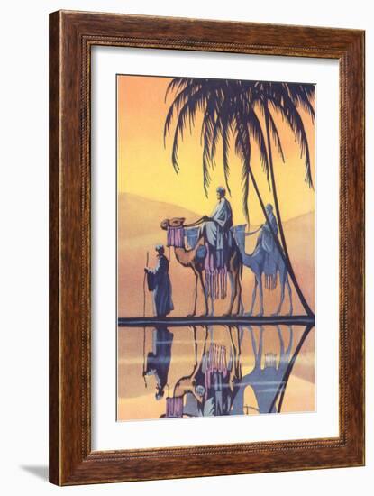 Arabs on Camels Along the Nile-null-Framed Art Print