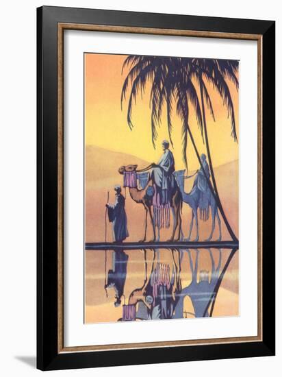 Arabs on Camels Along the Nile-null-Framed Art Print