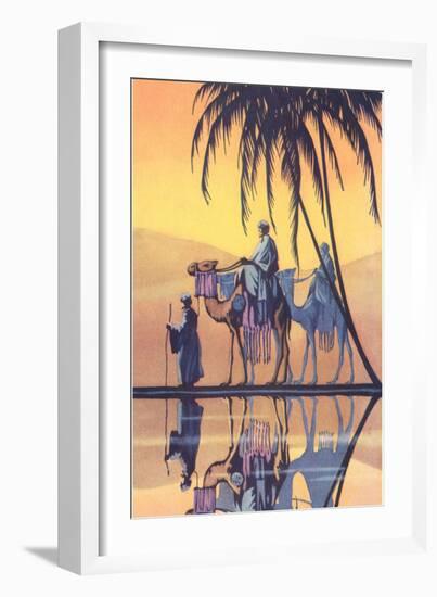 Arabs on Camels Along the Nile-null-Framed Art Print