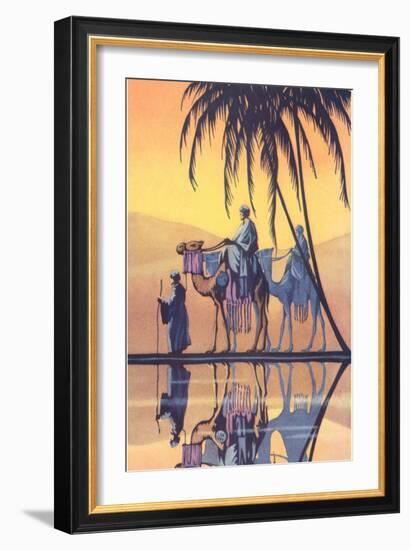 Arabs on Camels Along the Nile-null-Framed Art Print