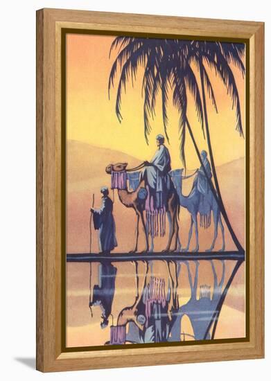 Arabs on Camels Along the Nile-null-Framed Stretched Canvas